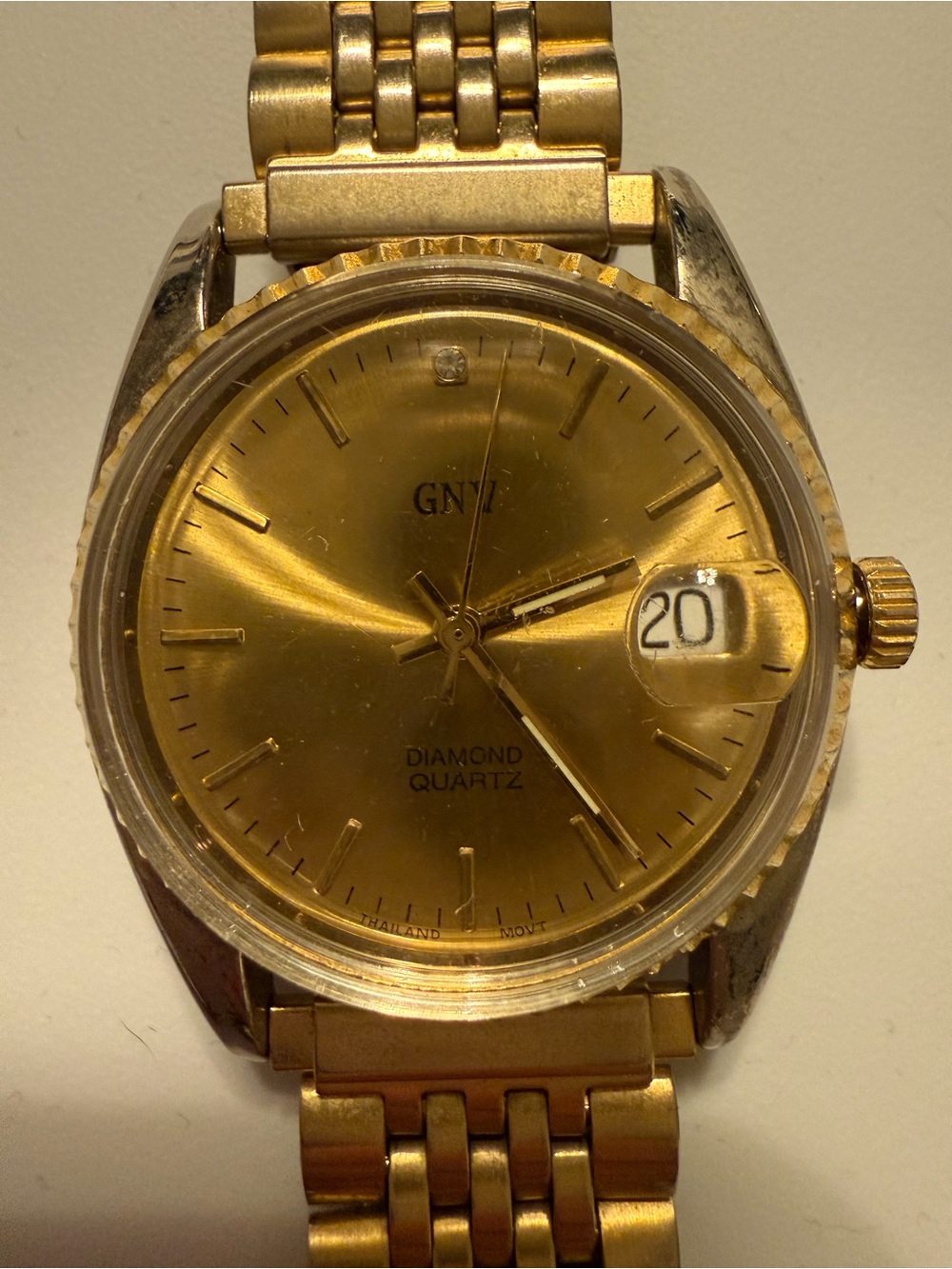 Vintage “Datejust” Style Gold-Tone With Diamond Accent Men’s Watch
